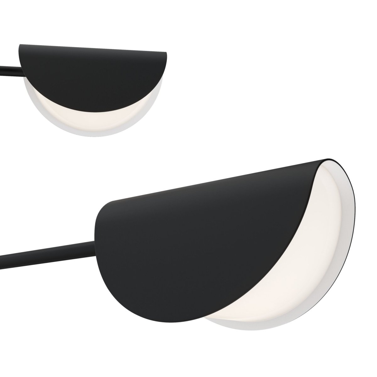 Mollis 125cm Noir suspension De Maytoni - Fabriqué en métal noir avec des dômes aux contours doux et des sources de lumière cachées sous un diffuseur en acrylique qui fournit une lumière subtile et agréable.