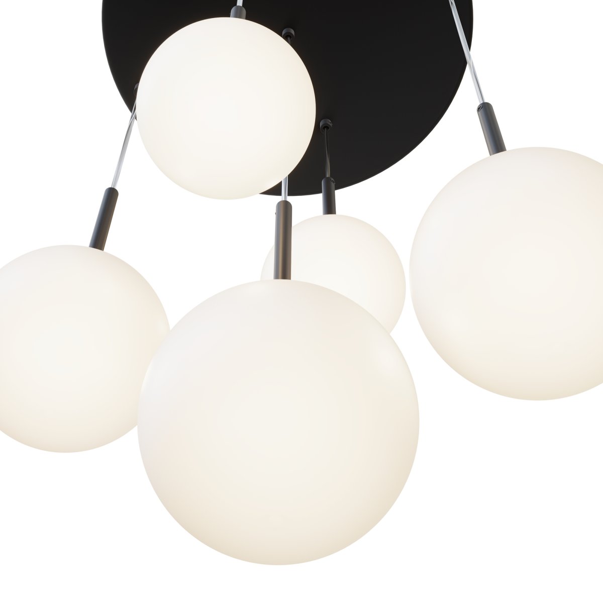 Basic form Ø45 Noir suspension De Maytoni - La conception suspendue de la lampe fournit une lumière douce et uniforme qui améliore l'atmosphère et crée une ambiance agréable.