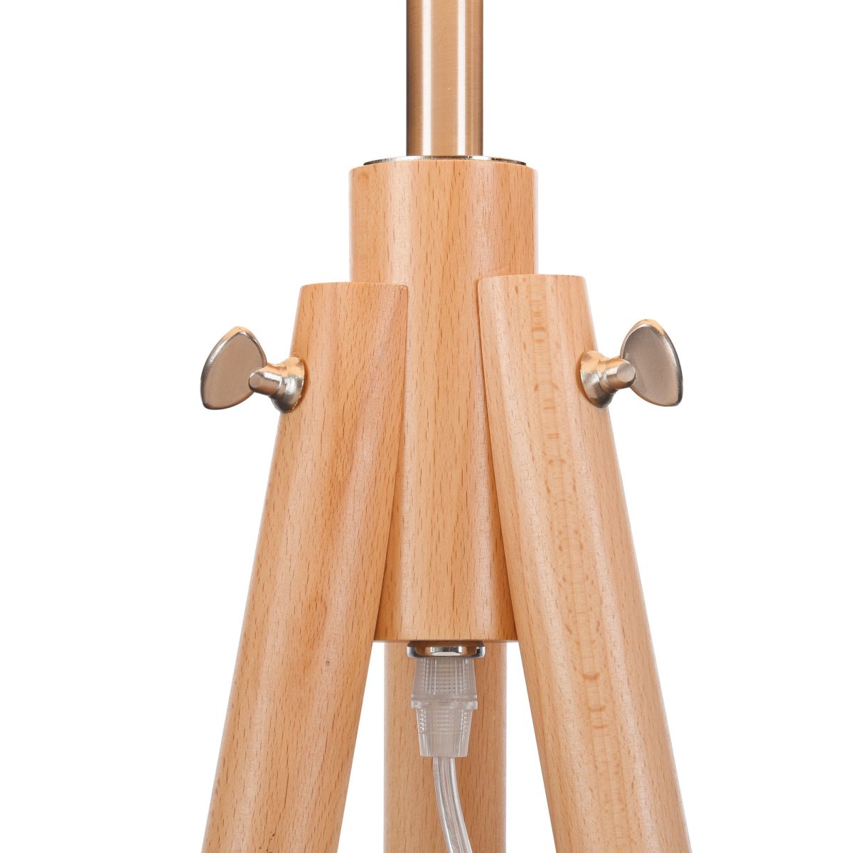 Calvin Bois lampadaire De Maytoni - Avec son support en bois clair et son abat-jour en textile doux, la lampe émet une lumière chaleureuse et accueillante qui crée une atmosphère chaleureuse.