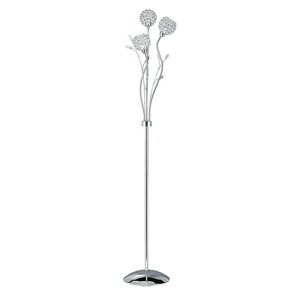 Bellis Chrome lampadaire De Searchlight - L'alliance du chrome et du verre transparent crée une diffusion de lumière scintillante et efficace qui sublimera n'importe quelle pièce.