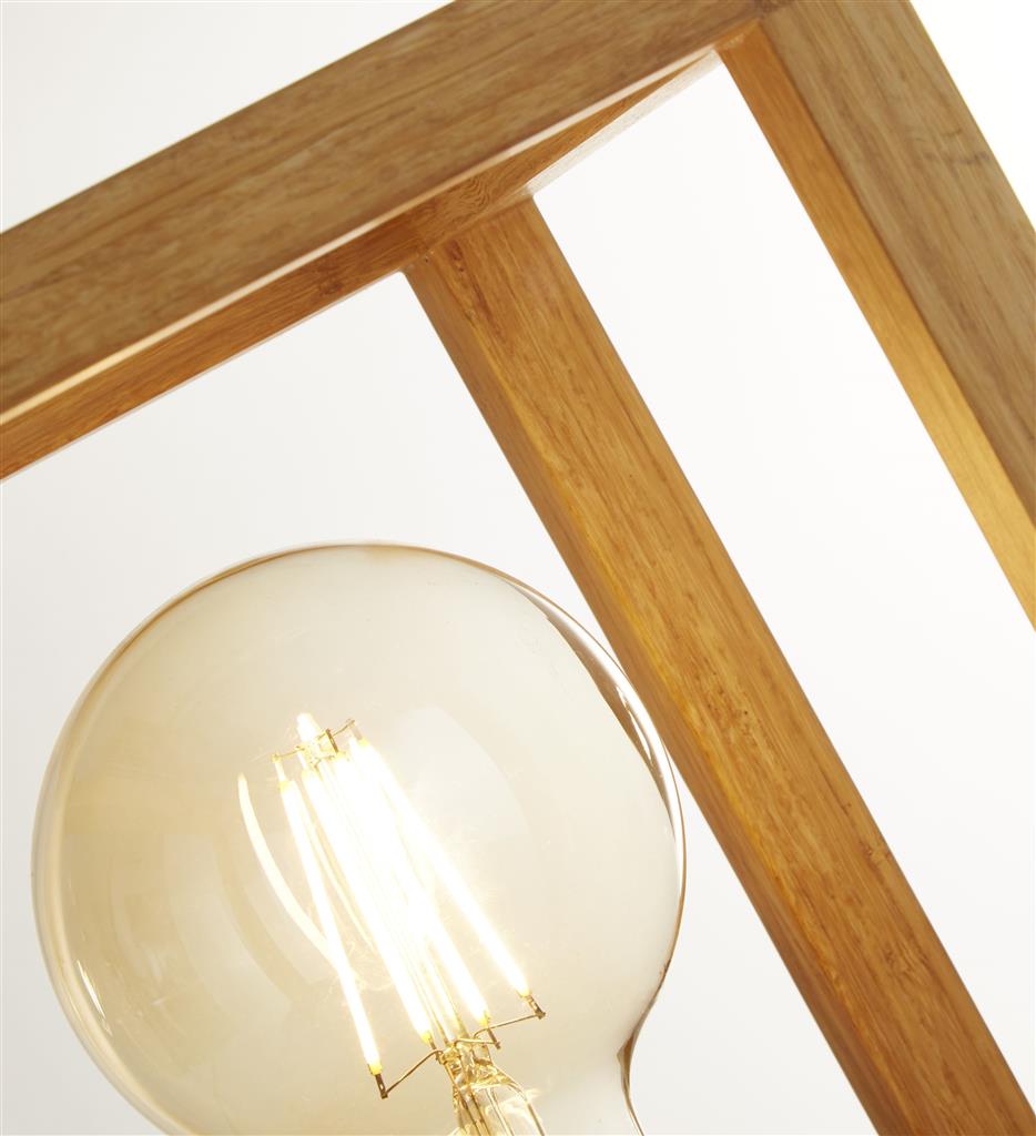 Square 25cm Bois lampe de table De Searchlight - Avec son cadre en bois élégant, il crée une atmosphère chaleureuse et rustique, que vous le placiez dans le salon, sur votre bureau ou sur votre table de chevet dans la chambre.