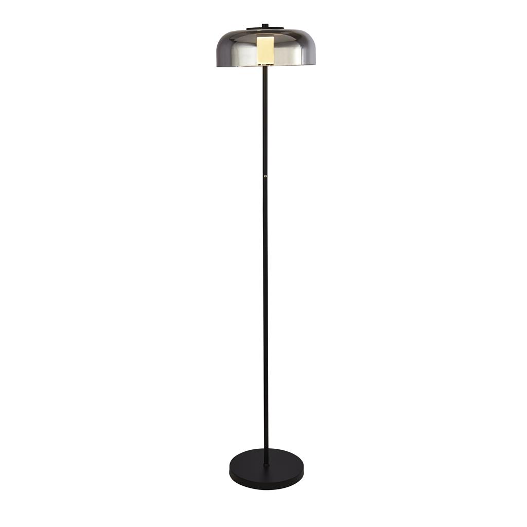 Frisbee Noir lampadaire De Searchlight - La lampe dispose d'une fonction soft touch et est équipée d'un variateur intégré à 3 niveaux pour que vous puissiez facilement régler la luminosité en fonction de votre humeur et de vos besoins.