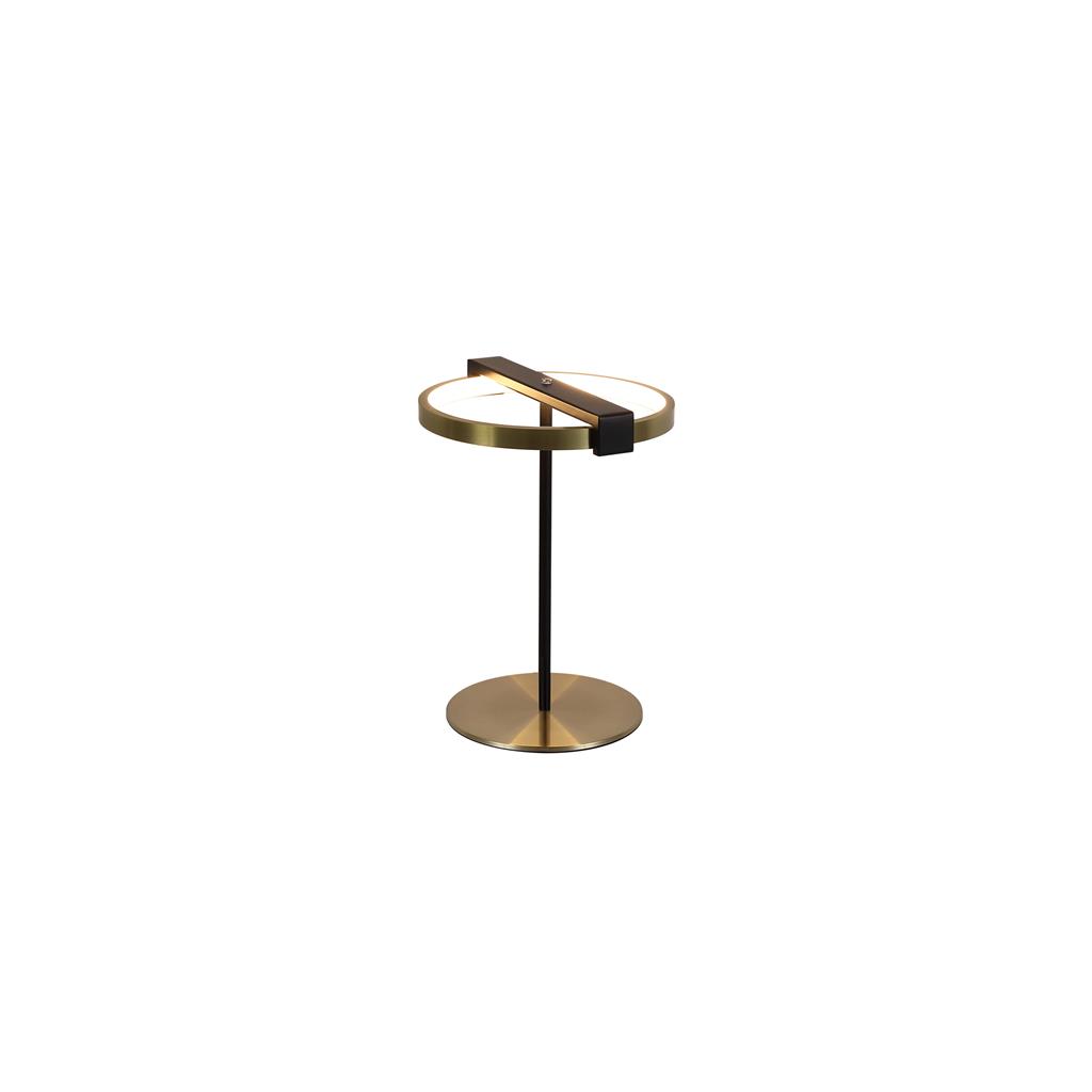 Aerial 35cm Laiton/noir lampe de table De Searchlight - Son anneau styl&eacute;, int&eacute;grant une LED, diffuse une lumi&egrave;re douce et agr&eacute;able et trouve parfaitement sa place sur une table d'appoint, un bureau ou une table de chevet.