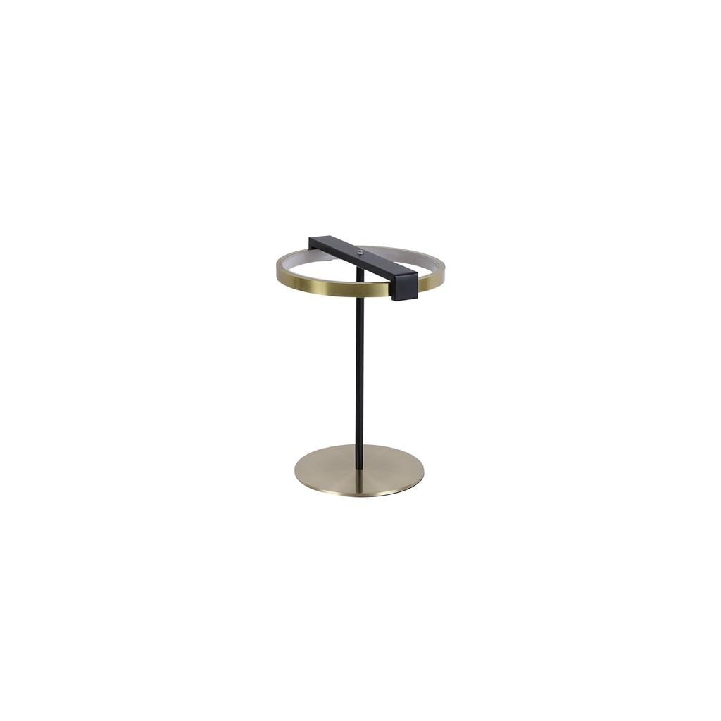 Aerial 35cm Laiton/noir lampe de table De Searchlight - Son anneau styl&eacute;, int&eacute;grant une LED, diffuse une lumi&egrave;re douce et agr&eacute;able et trouve parfaitement sa place sur une table d'appoint, un bureau ou une table de chevet.
