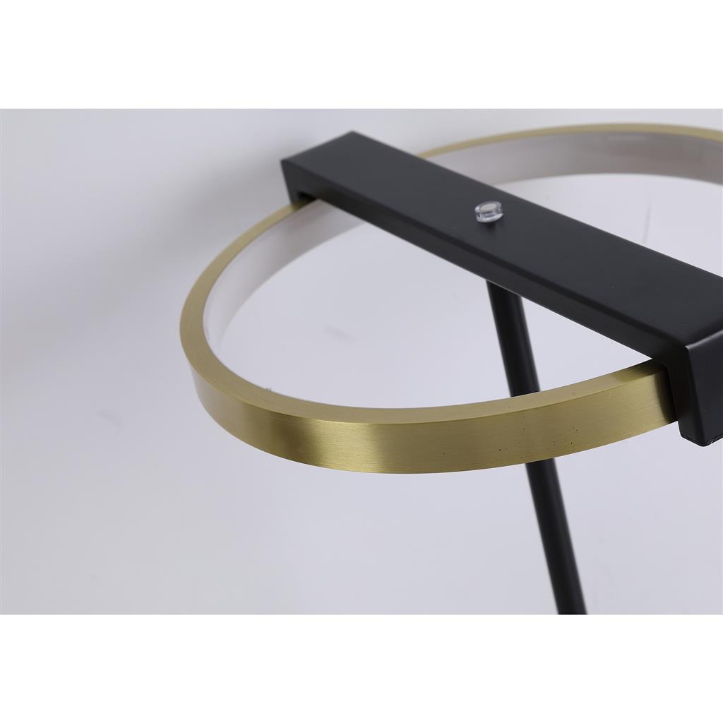 Aerial 35cm Laiton/noir lampe de table De Searchlight - Son anneau styl&eacute;, int&eacute;grant une LED, diffuse une lumi&egrave;re douce et agr&eacute;able et trouve parfaitement sa place sur une table d'appoint, un bureau ou une table de chevet.