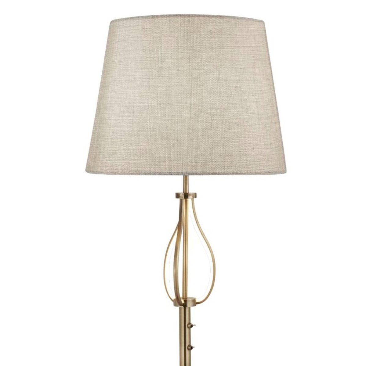 Vegas Laiton antique lampadaire De Searchlight - Avec sa finition en laiton antique et son abat-jour élégant inspiré du lin, la lampe fournit une lumière douce et agréable qui crée une atmosphère chaleureuse dans votre maison.