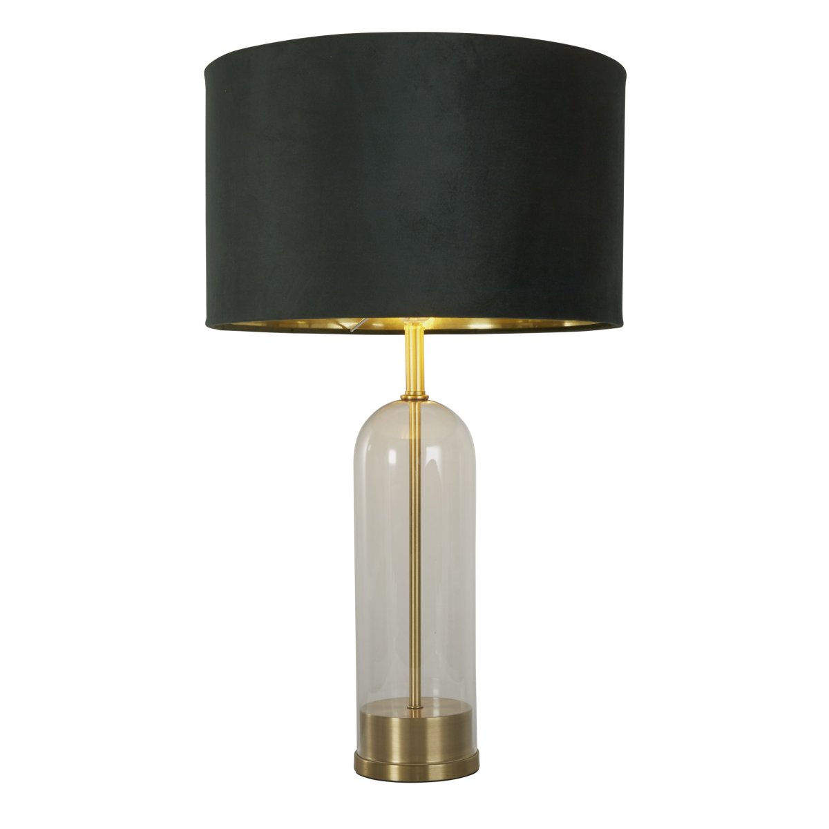 Oxford 44cm Vert lampe de table De Searchlight - Avec une base impressionnante en verre et en laiton, la lampe respire &agrave; la fois la durabilit&eacute; et l'&eacute;l&eacute;gance, ajoutant un charme intemporel &agrave; n'importe quelle pi&egrave;ce.