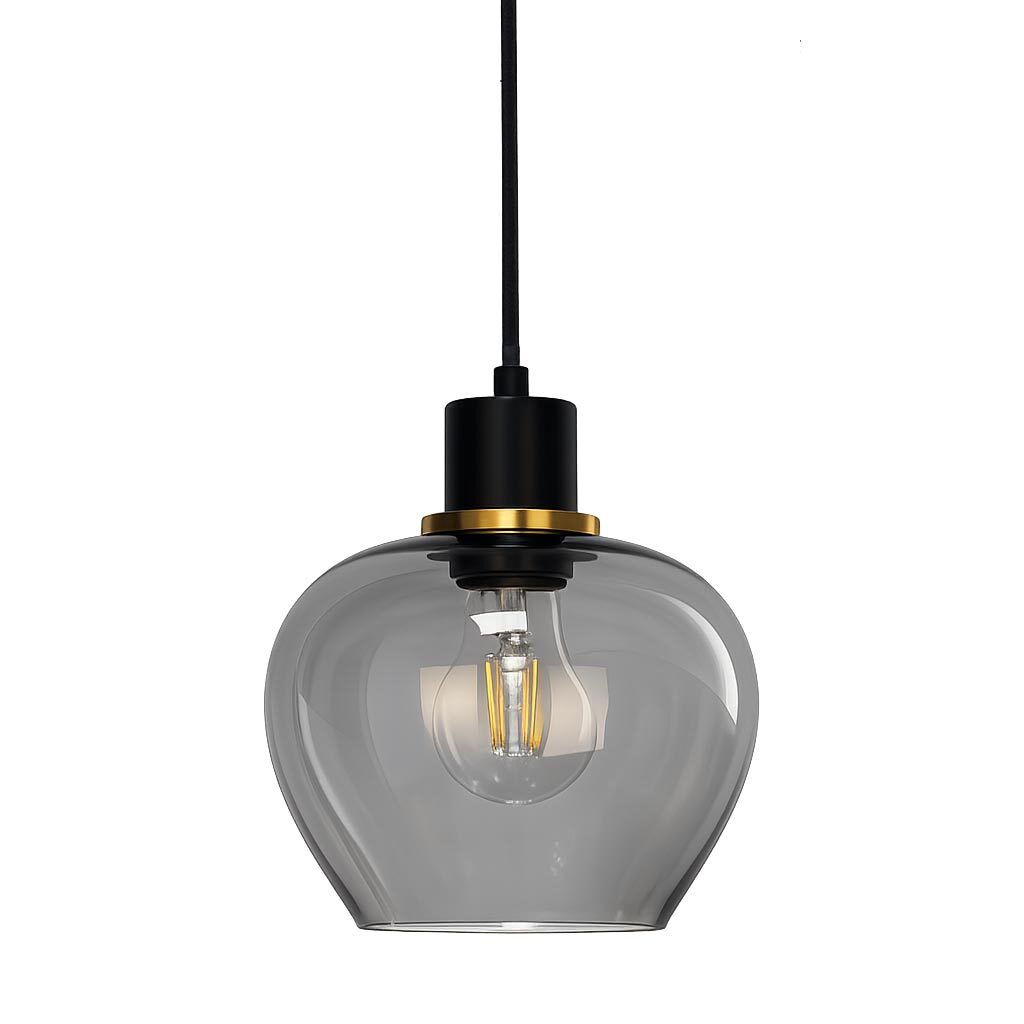 Ariston Ø20 Couleur fumée lampe de fenêtre De Lampan - Elle est fournie avec un c&acirc;ble textile noir de 3,5 m, un interrupteur et une prise.