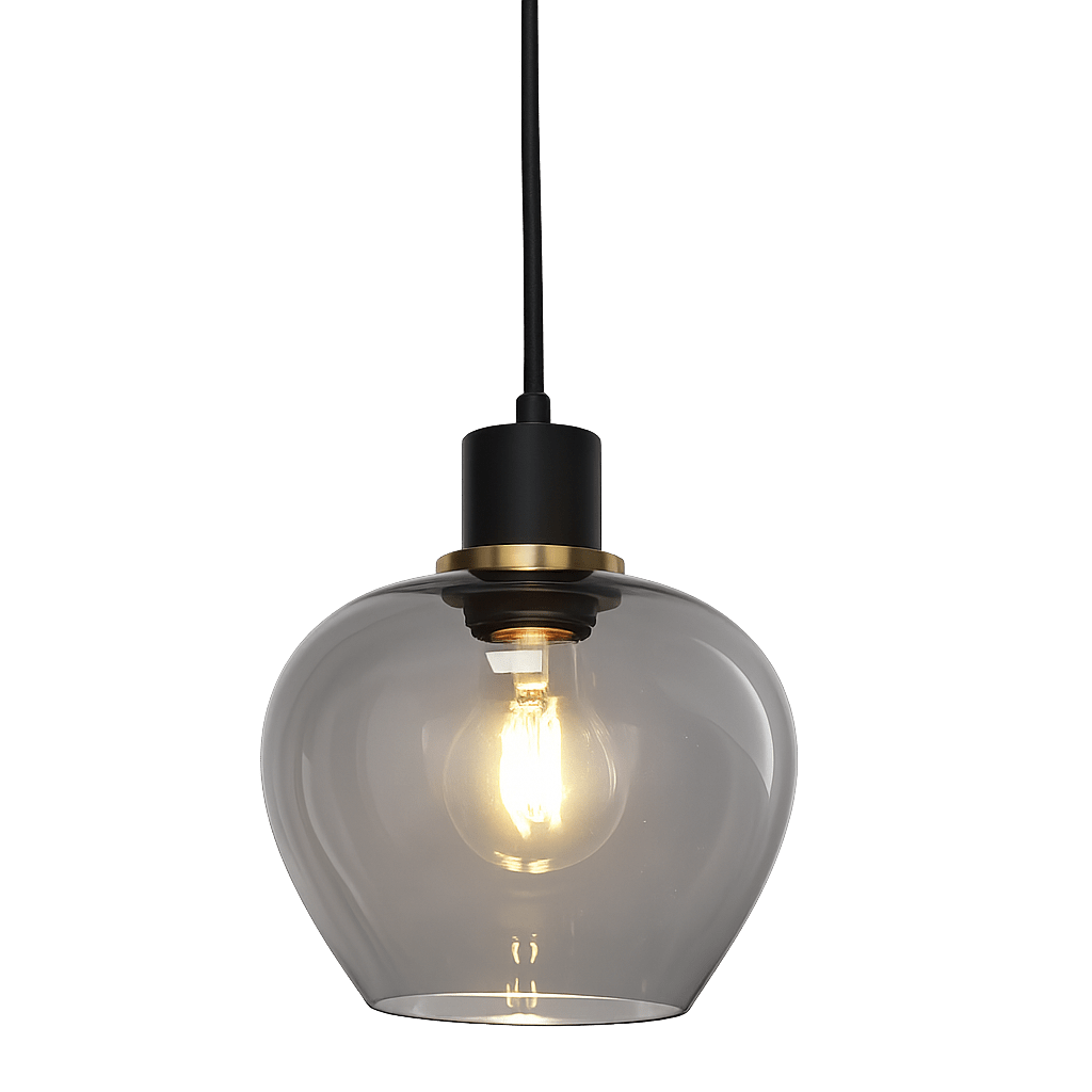 Ariston Ø20 Couleur fumée lampe de fenêtre De Lampan - Elle est fournie avec un c&acirc;ble textile noir de 3,5 m, un interrupteur et une prise.