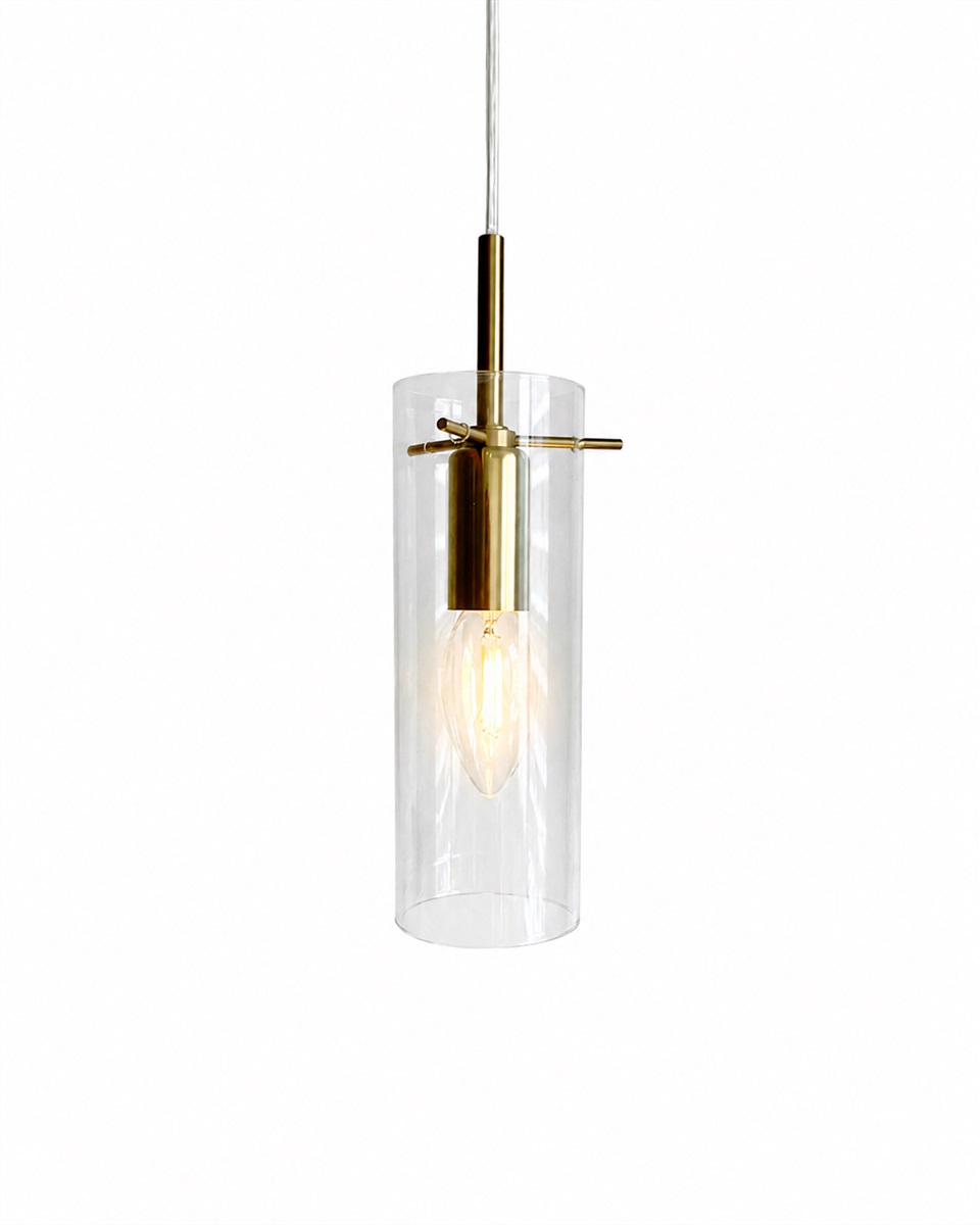 Cilinda Ø7 Laiton/transparent lampe de fenêtre De Nordic Lighting - Cilinda est une lampe de fen&ecirc;tre intemporelle au design &eacute;l&eacute;gant.