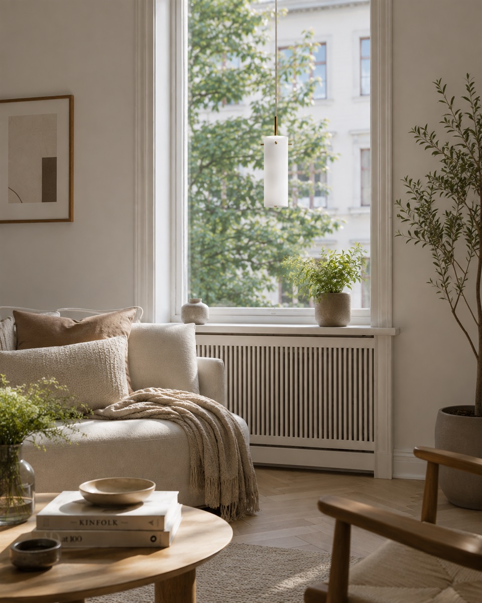 Cilinda Ø7 Laiton/blanc lampe de fenêtre De Nordic Lighting - Cilinda est une lampe de fen&ecirc;tre intemporelle au design &eacute;l&eacute;gant.