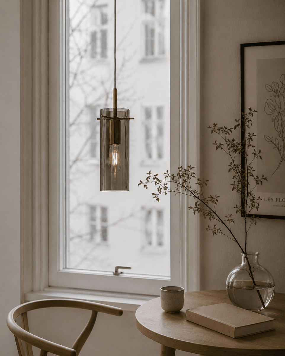 Cilinda Ø7 Cuivre/fumé lampe de fenêtre De Nordic Lighting - Cilinda est une lampe de fen&ecirc;tre intemporelle au design &eacute;l&eacute;gant.