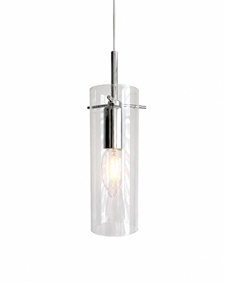Cilinda Ø7 Chrome/transparent lampe de fenêtre De Nordic Lighting - Cilinda est une lampe de fen&ecirc;tre intemporelle au design &eacute;l&eacute;gant.