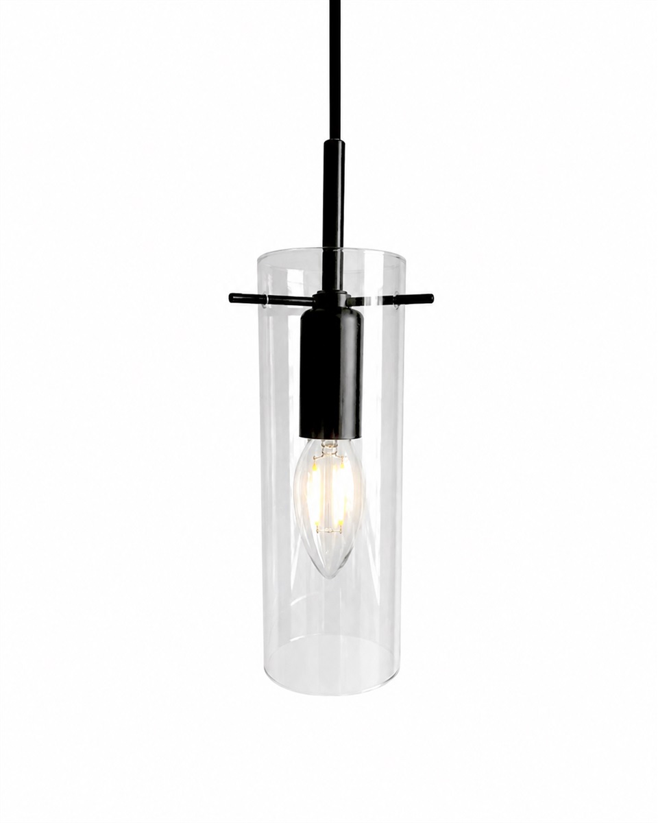 Cilinda Ø7 Noir/transparent lampe de fenêtre De Nordic Lighting - Cilinda est une lampe de fen&ecirc;tre intemporelle au design &eacute;l&eacute;gant.
