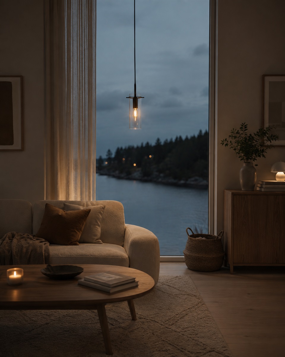 Cilinda Ø7 Noir/transparent lampe de fenêtre De Nordic Lighting - Cilinda est une lampe de fen&ecirc;tre intemporelle au design &eacute;l&eacute;gant.
