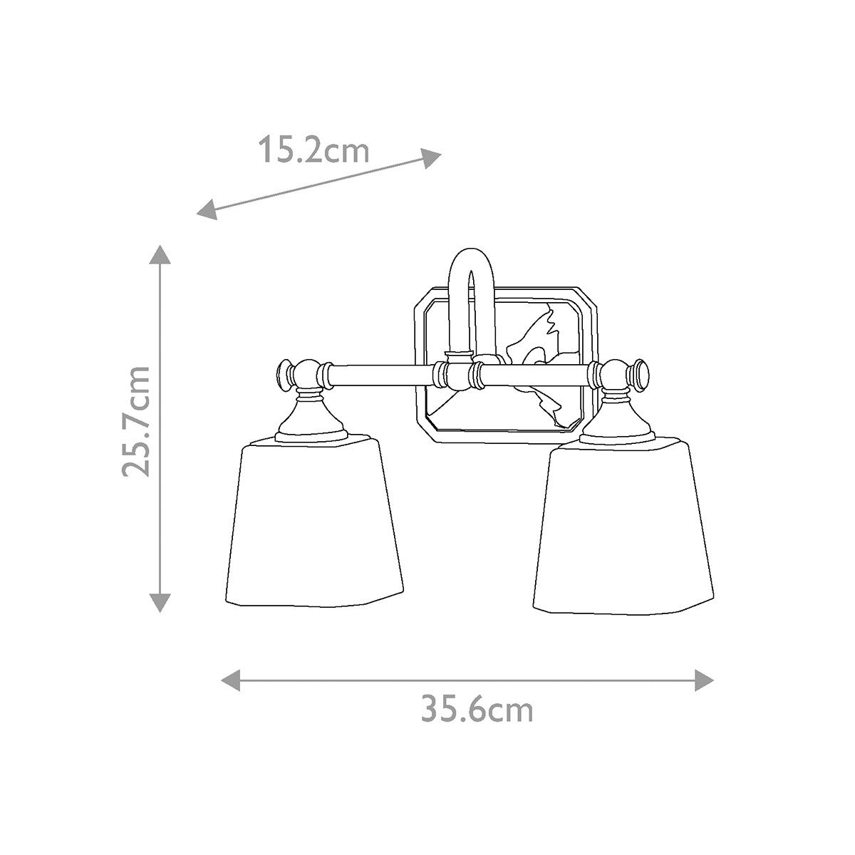 Concord 36cm Chrome lampe de salle de bain De Elstead Lighting - Il est fabriqué en acier et en verre de haute qualité et présente une finition chromée élégante qui lui donne une sensation de luxe.