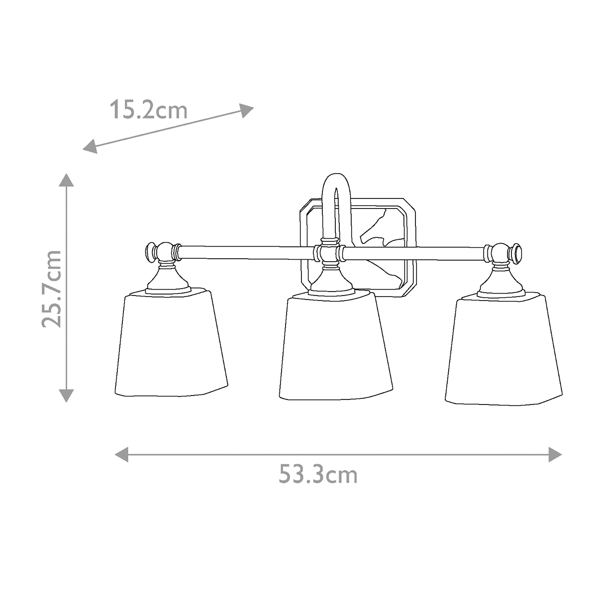 Concord 53cm Chrome lampe de salle de bain De Elstead Lighting - Il est fabriqué en acier et en verre de haute qualité et présente une finition chromée élégante qui lui donne une sensation de luxe.