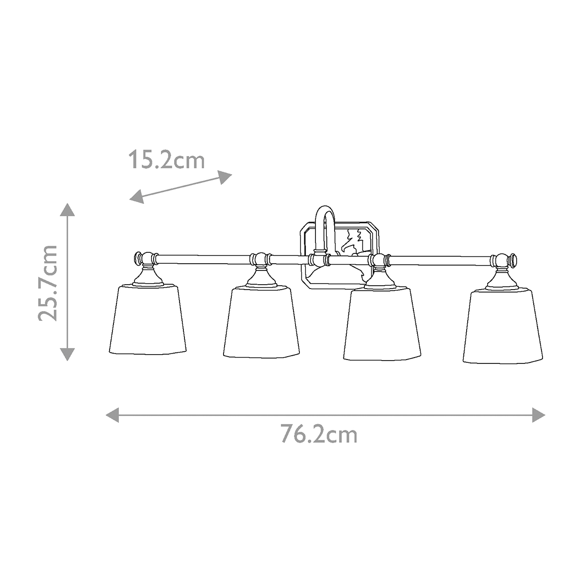 Concord 76cm Chrome lampe de salle de bain De Elstead Lighting - Il est fabriqué en acier et en verre de haute qualité et présente une finition chromée élégante qui lui donne une sensation de luxe.