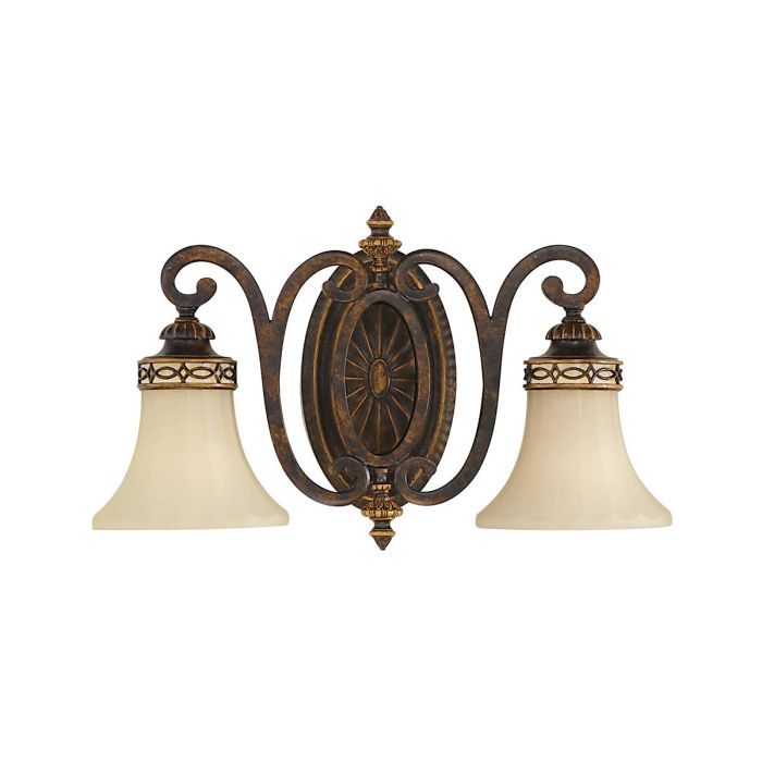 Drawing Room 46cm Bronze applique murale De Elstead Lighting - Ljusk&auml;llorna p&aring; vardera arm omfamnas av varsin dekorativ glassk&auml;rm som bidrar med en fin och harmonisk ljusspridning i rummet.