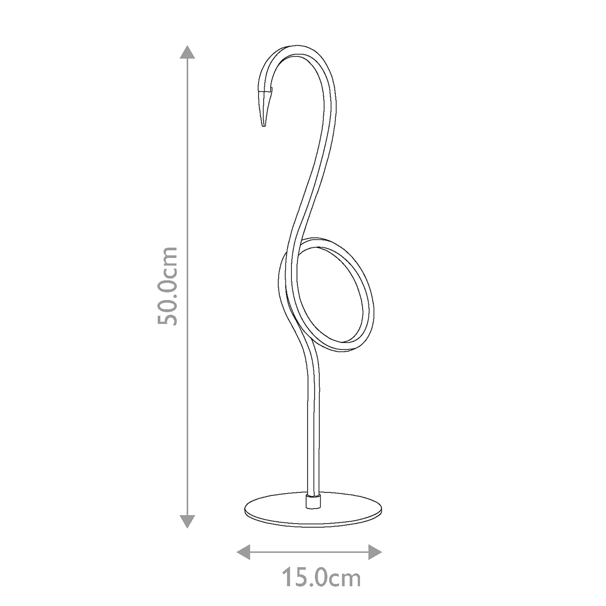 Flamingo 50cm Rose lampe de table De Elstead Lighting - Flamingo &auml;r en konstn&auml;rlig och elegant bordslampa som kombinerar modern design med skulptural estetik.