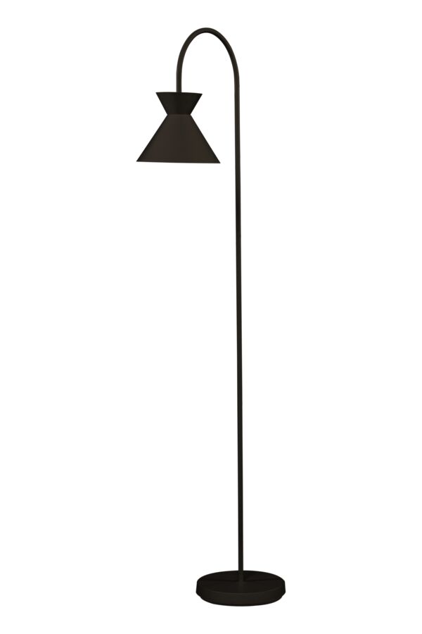 Coni Noir lampadaire De Aneta Lighting - Le magnifique lampadaire Coni au design intemporel s'harmonise aussi bien avec les intérieurs classiques que rustiques.
