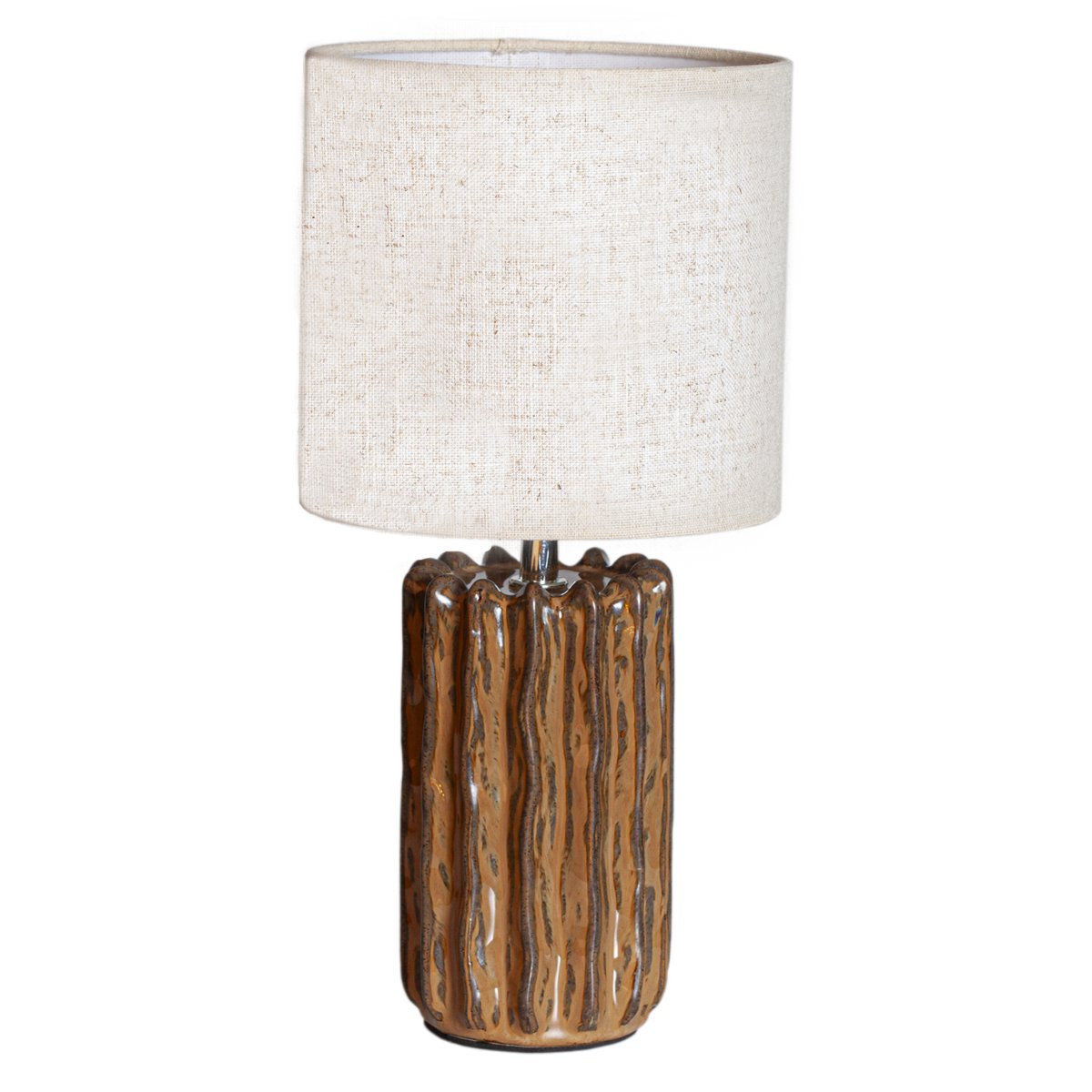 Flint 33cm Brun lampe de table De Cottex - La lampe est fournie avec un c&acirc;ble de 1,5 m, un interrupteur et une prise.