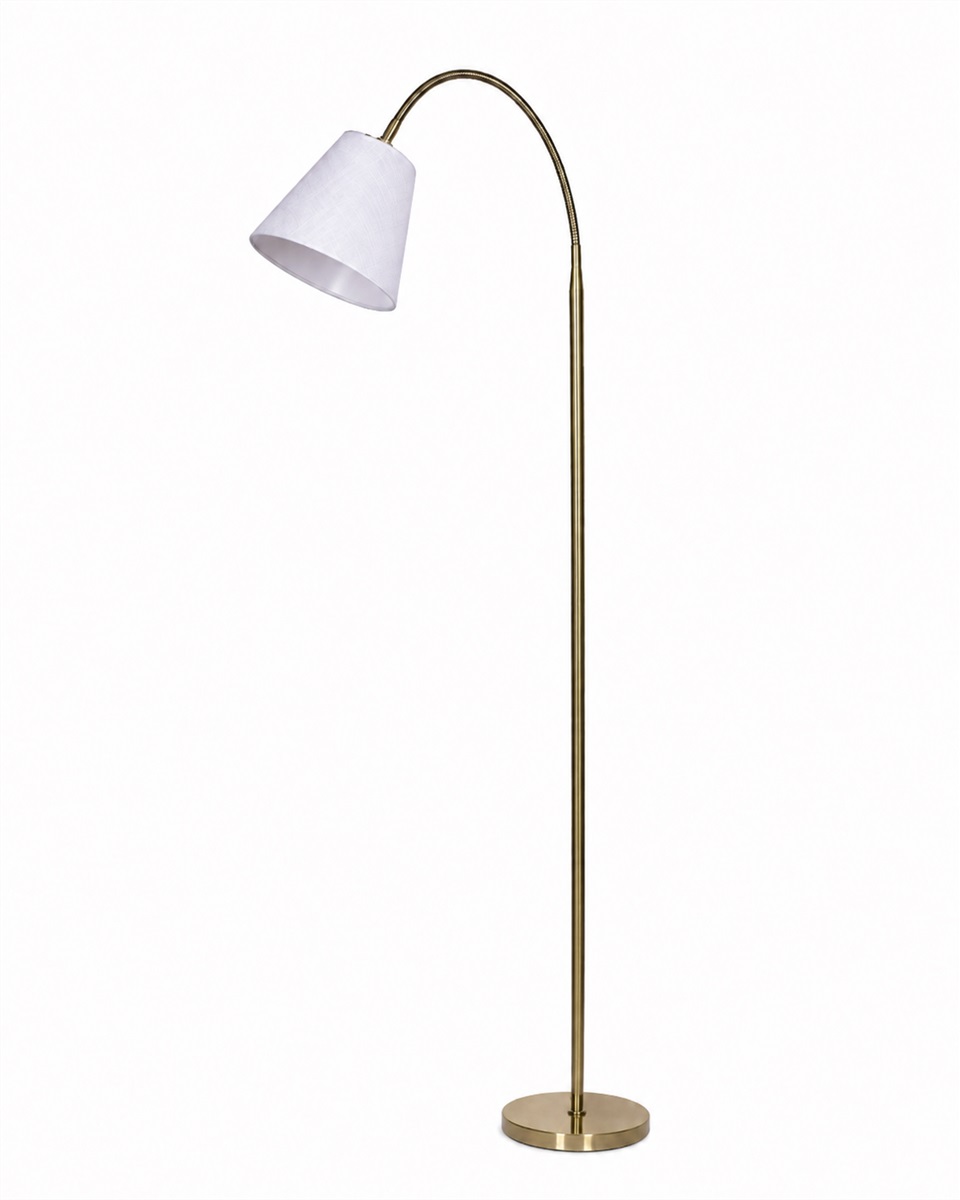 Uno Laiton antique lampadaire De Lampan - Uno est un &eacute;l&eacute;gant lampadaire en m&eacute;tal &agrave; la superbe finition laiton antique, cr&eacute;ant une ambiance chaleureuse et classique.