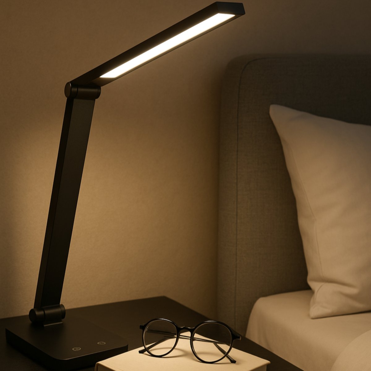 Lomina 38cm Noir lampe de bureau De Brilliant - Lomina est une lampe de bureau élégante et pratique, fabriquée en métal noir et en plastique.