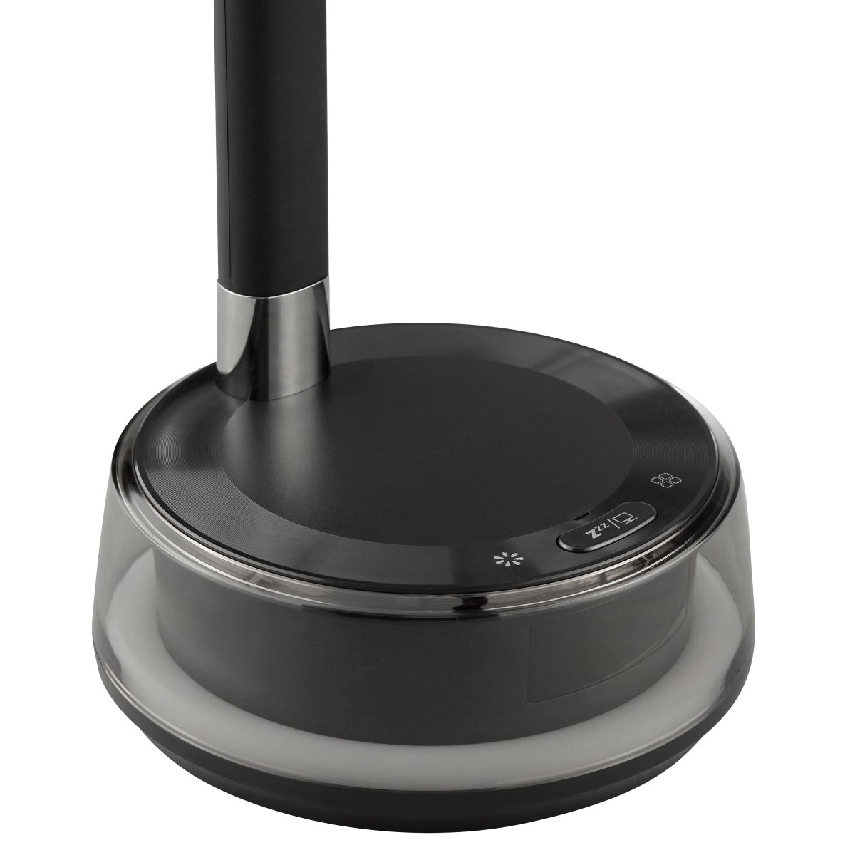 Moonglow 53cm Noir lampe de bureau De Brilliant - Fabriqu&eacute;e en m&eacute;tal noir et plastique, elle arbore un design &eacute;l&eacute;gant avec un bras flexible, ce qui en fait une lampe de lecture ou de chevet id&eacute;ale.