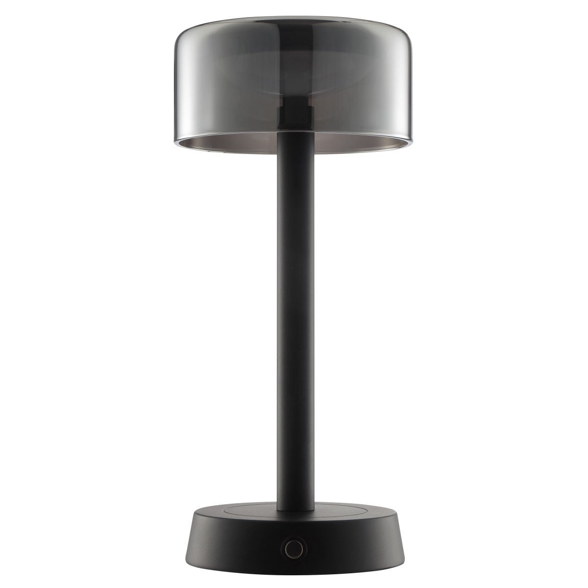Razor 26cm Noir portable De Brilliant - Razor est une lampe de table portable moderne et élégante, au charme exclusif grâce à l'alliance du métal noir et du verre fumé.
