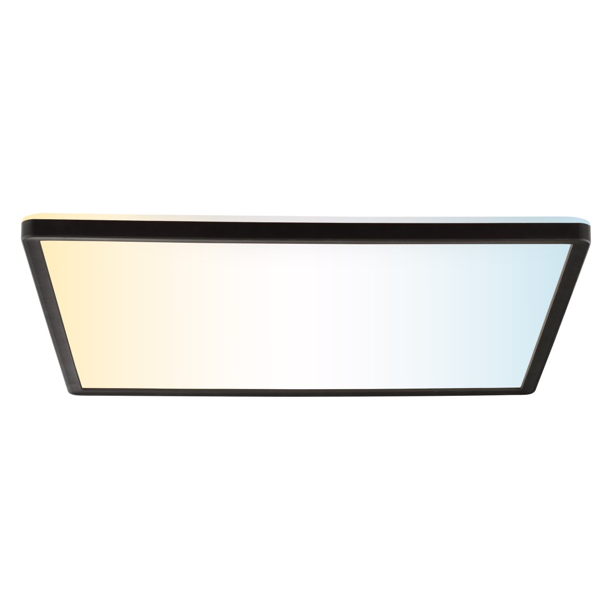 Avola 42cm Noir plafonnier De Brilliant - Avola est un plafonnier moderne entièrement en plastique, doté d'un cadre noir qui entoure élégamment un panneau LED intégré.