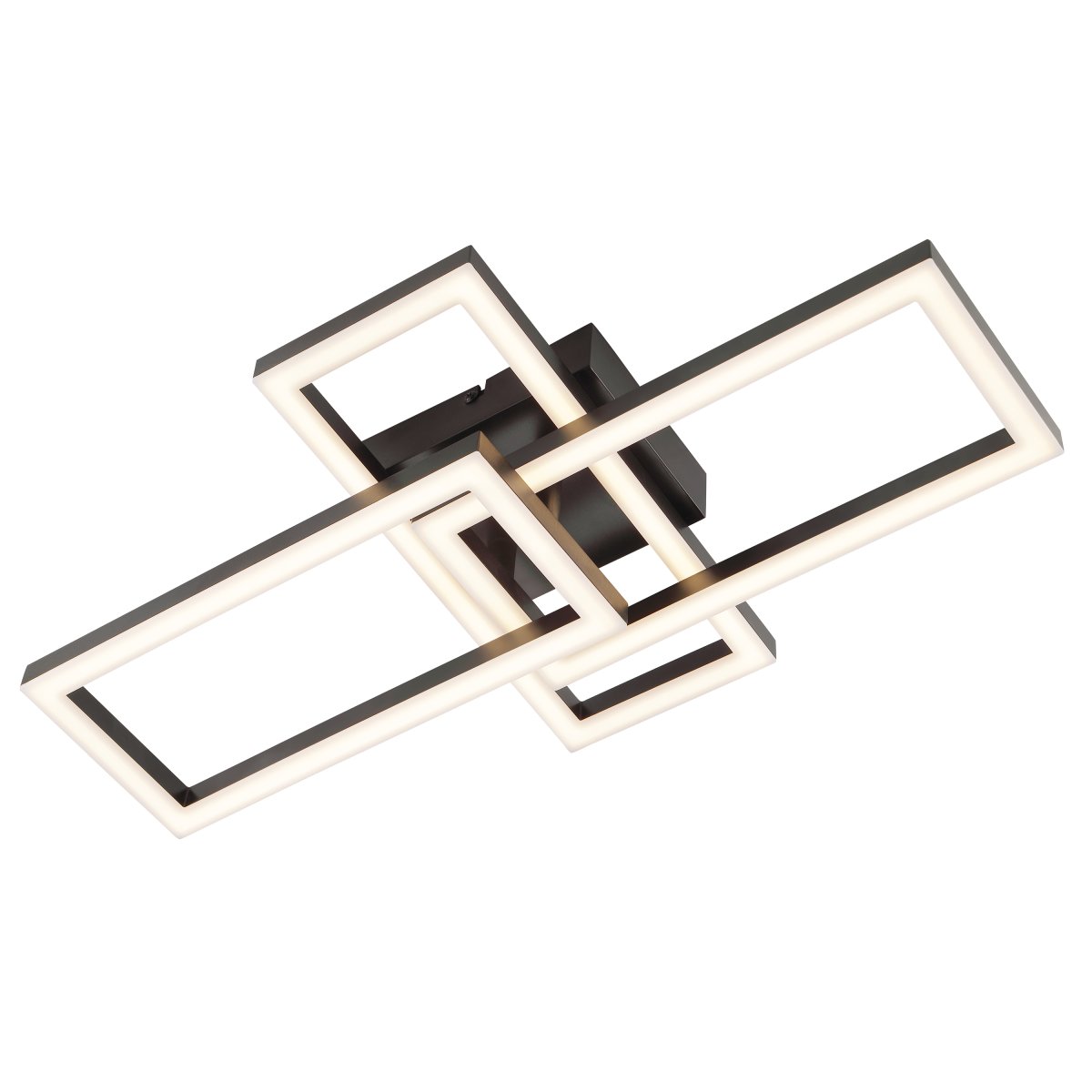 Jorvic 47cm Noir plafonnier De Brilliant - Jorvic est un plafonnier moderne en métal et plastique, dont le design graphique et géométrique en fait un élément central distinctif de tout intérieur contemporain.