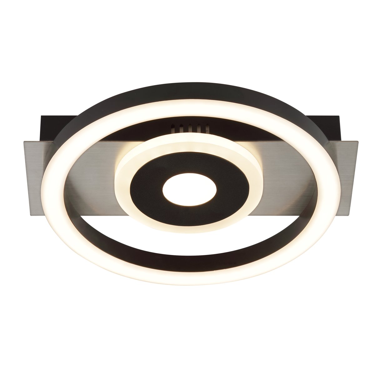 Maureen Ø22 Noir plafonnier De Brilliant - L'association de matériaux et de couleurs confère à ce luminaire un style sophistiqué qui s'intègre aussi bien aux intérieurs modernes qu'industriels.
