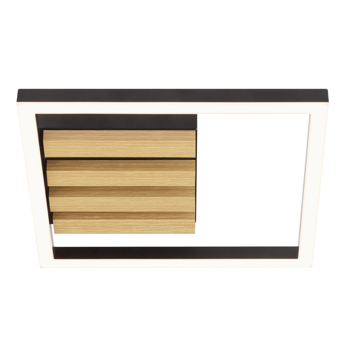 Calma 28cm Noir plafonnier De Brilliant - Calma est un plafonnier moderne à l'allure chaleureuse et naturelle grâce à son design alliant bois et métal noir.