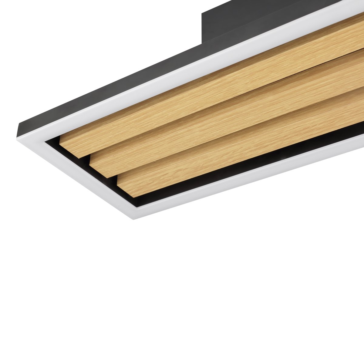 Calma 55cm Noir plafonnier De Brilliant - Calma est un plafonnier moderne à l'allure chaleureuse et naturelle grâce à son design alliant bois et métal noir.