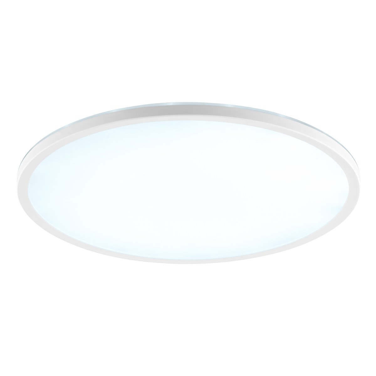 Samora Ø42 Blanc lampe de salle de bain De Brilliant - Son cadre blanc renferme un grand panneau LED qui diffuse une lumière vive et uniforme sur toute sa surface – idéal pour les pièces où un bon éclairage est essentiel.