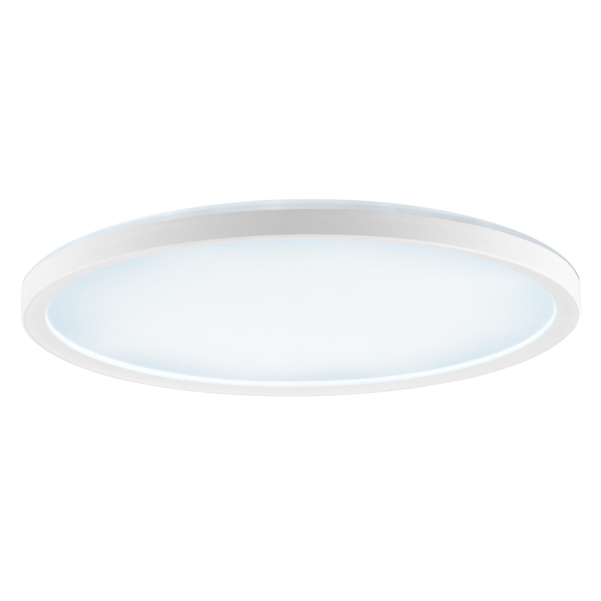 Samora Ø30 Blanc plafonnier De Brilliant - Son cadre blanc abrite un grand panneau LED diffusant une lumière vive et uniforme sur toute sa surface, idéal pour les pièces où un bon éclairage est essentiel.