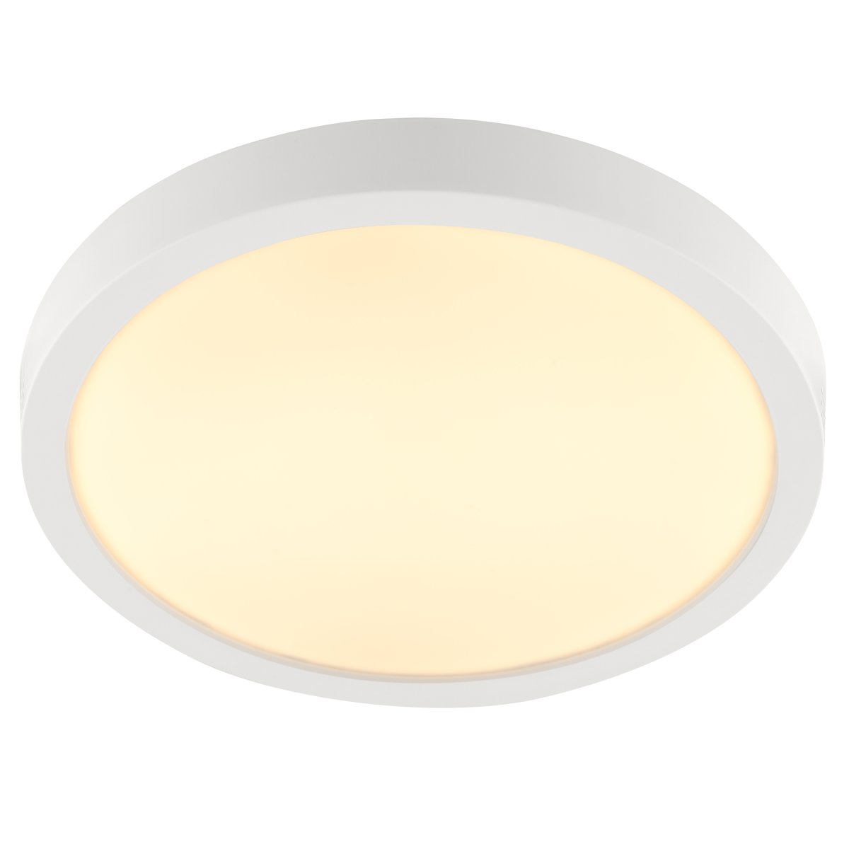 Jade Ø28cm Blanc lampe de salle de bain De Brilliant - Son cadre blanc abrite un grand panneau LED diffusant une lumi&egrave;re vive et uniforme sur toute sa surface, id&eacute;al pour les pi&egrave;ces o&ugrave; un bon &eacute;clairage est essentiel.