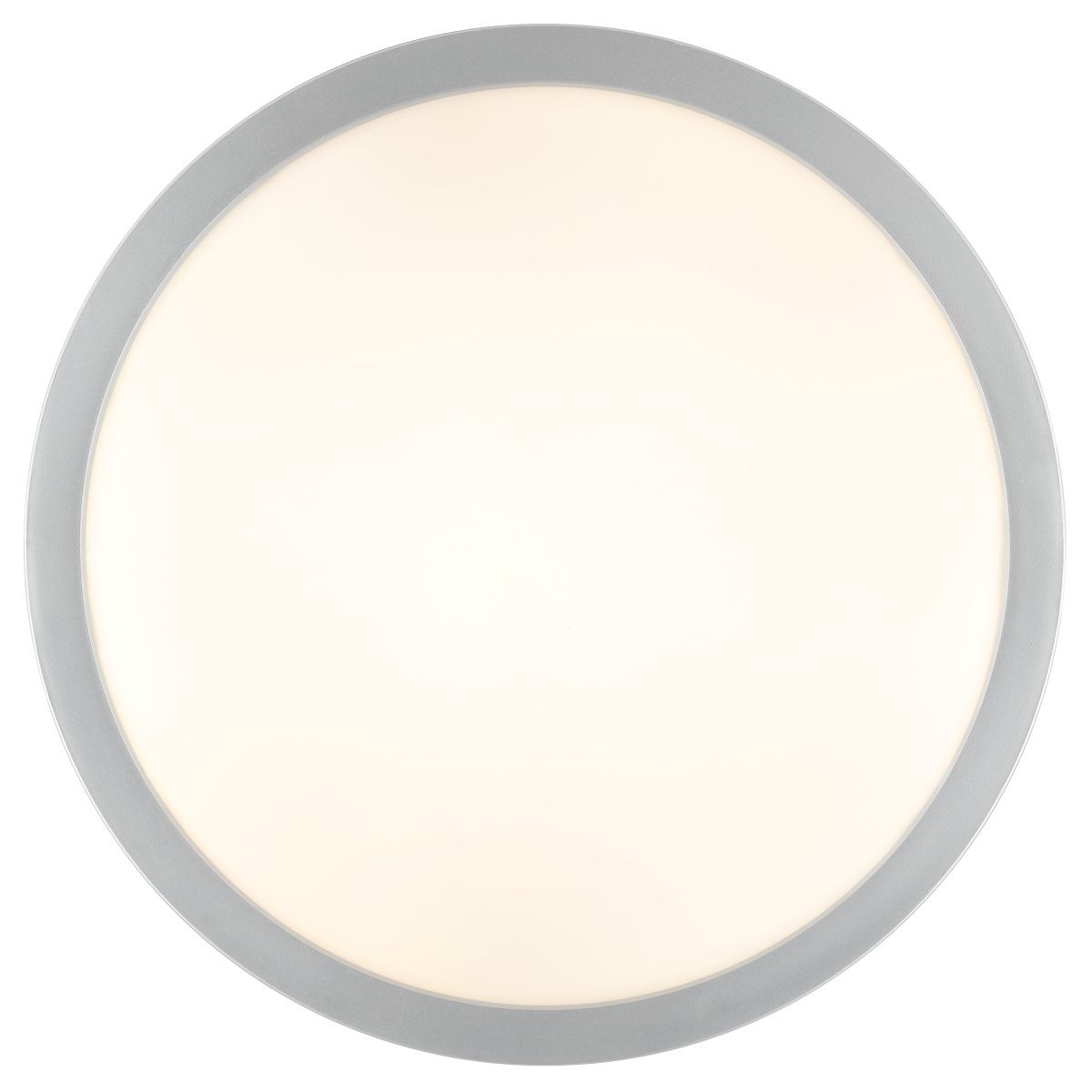 Jade Ø28 Argent lampe de salle de bain De Brilliant - Son cadre argent&eacute; abrite un grand panneau LED diffusant une lumi&egrave;re vive et uniforme sur toute sa surface, id&eacute;al pour les pi&egrave;ces o&ugrave; un bon &eacute;clairage est essentiel.
