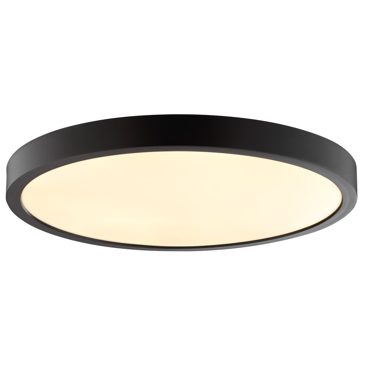 Jade Ø38 Noir lampe de salle de bain De Brilliant - Son cadre noir abrite un grand panneau LED diffusant une lumière vive et uniforme sur toute sa surface, idéal pour les pièces où un bon éclairage est essentiel.