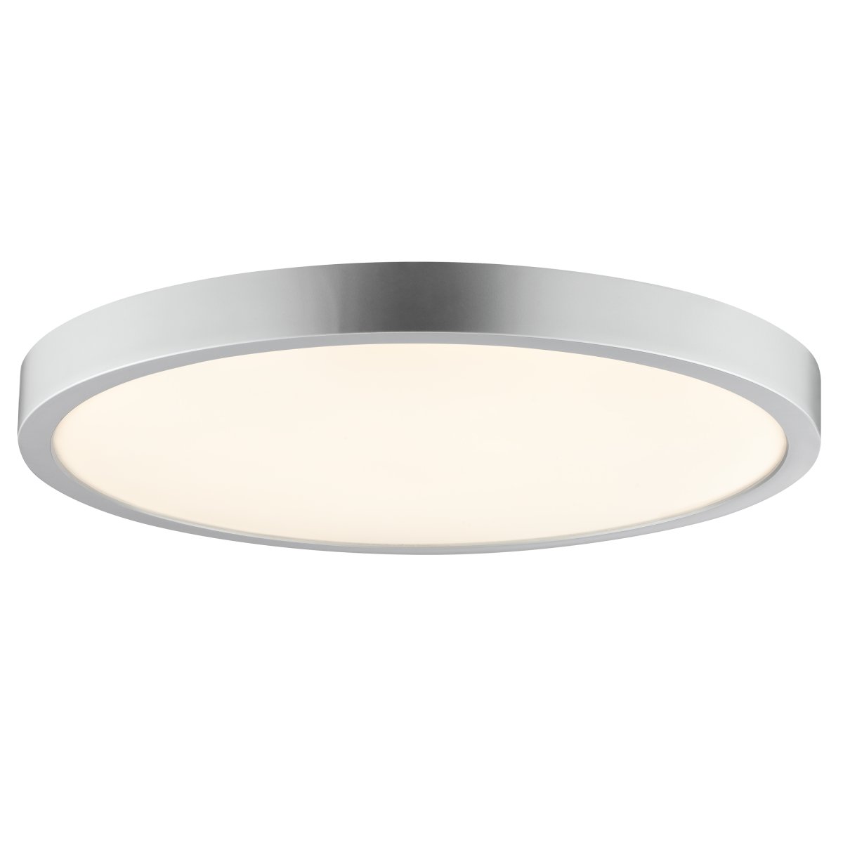 Jade Ø38 Argent lampe de salle de bain De Brilliant - Son cadre argenté abrite un grand panneau LED diffusant une lumière vive et uniforme sur toute sa surface, idéal pour les pièces où un bon éclairage est essentiel.