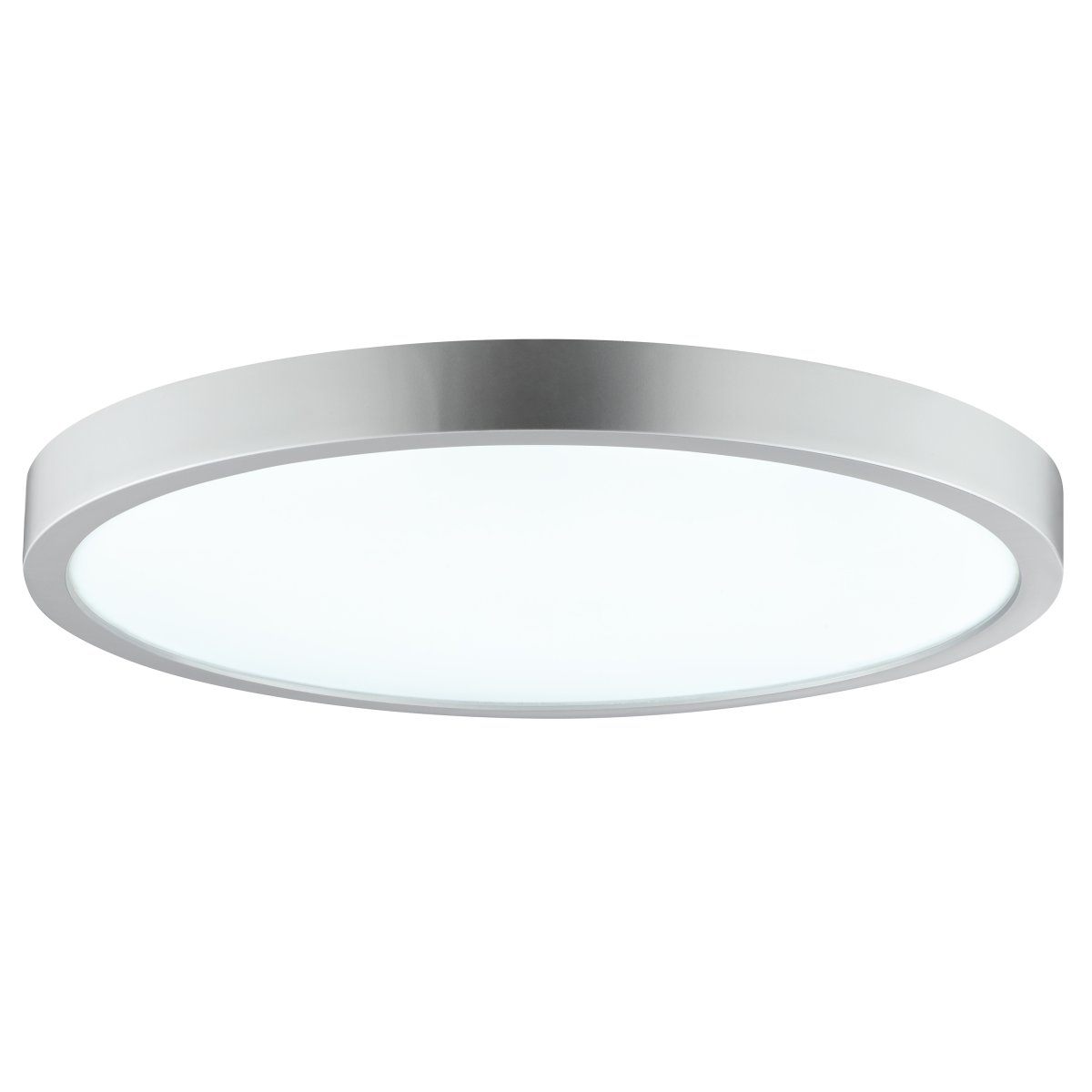 Jade Ø38 Argent lampe de salle de bain De Brilliant - Son cadre argenté abrite un grand panneau LED diffusant une lumière vive et uniforme sur toute sa surface, idéal pour les pièces où un bon éclairage est essentiel.