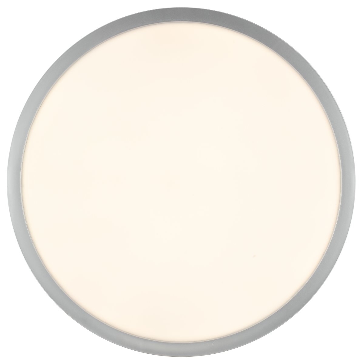 Jade Ø38 Argent lampe de salle de bain De Brilliant - Son cadre argenté abrite un grand panneau LED diffusant une lumière vive et uniforme sur toute sa surface, idéal pour les pièces où un bon éclairage est essentiel.