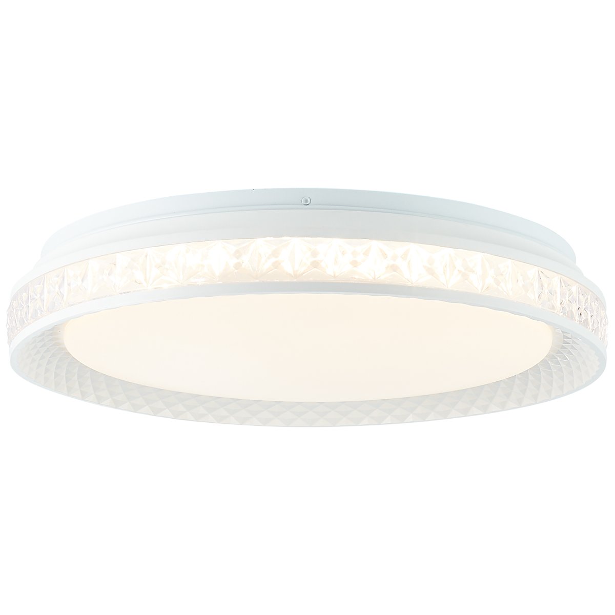 Burlie Ø40 Blanc plafonnier De Brilliant - Son cadre prismatique cr&eacute;e un magnifique jeu de lumi&egrave;re dans la pi&egrave;ce lorsqu'il est allum&eacute;.