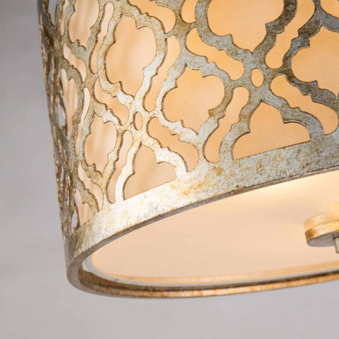 Arabella Ø40 Or plafonnier De Elstead Lighting - La base en verre blanc assure une r&eacute;partition homog&egrave;ne et sans &eacute;blouissement de la lumi&egrave;re.