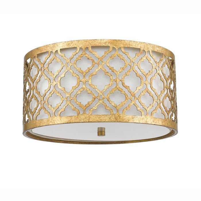 Arabella Ø40 Or plafonnier De Elstead Lighting - La base en verre blanc assure une r&eacute;partition homog&egrave;ne et sans &eacute;blouissement de la lumi&egrave;re.