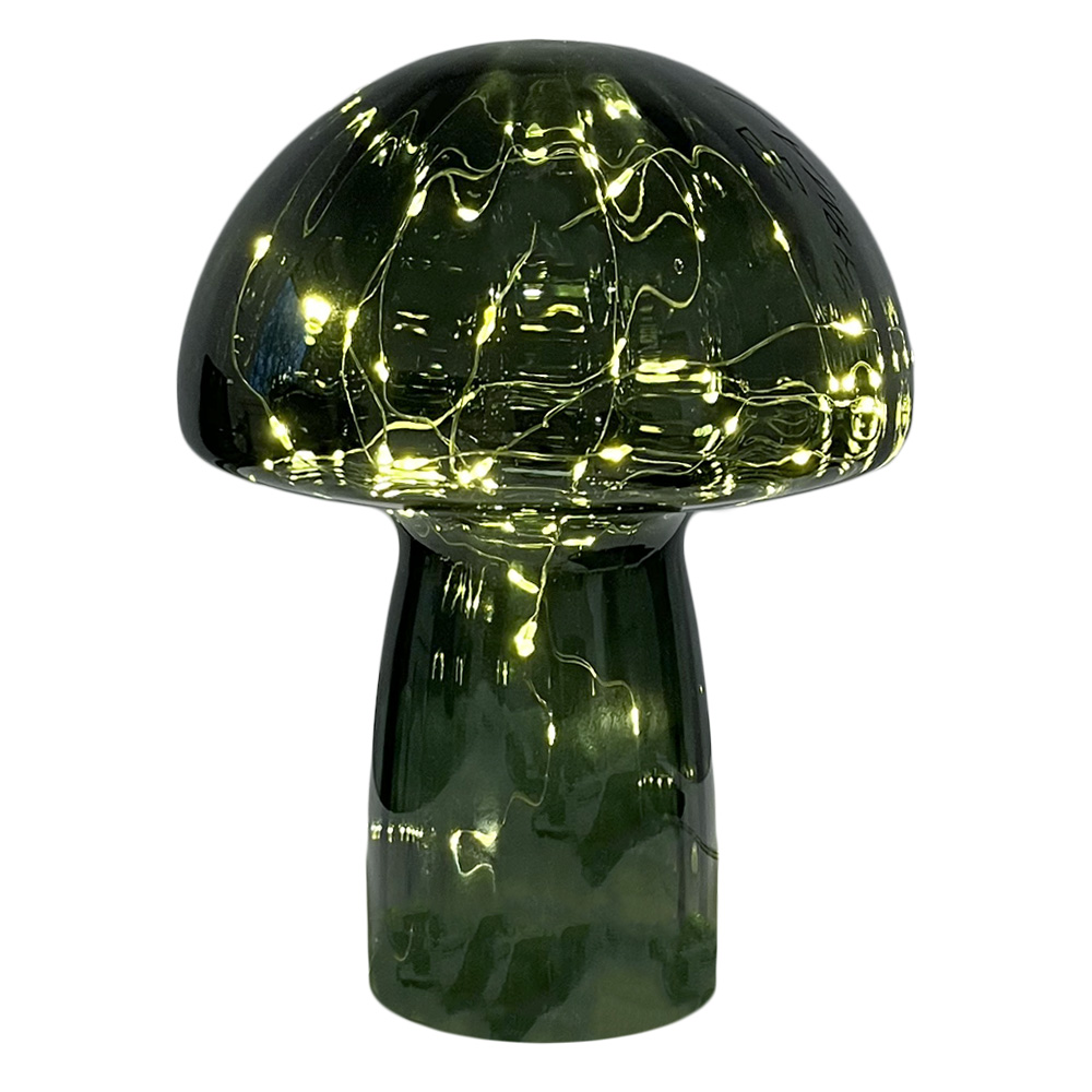 Svamp 23cm Vert lampe de table De Pixie Design - Il est &eacute;quip&eacute; d'une minuterie et d'un variateur pratique &agrave; 5 niveaux pour r&eacute;gler la lumi&egrave;re selon les besoins, ce qui le rend parfait &agrave; la fois comme &eacute;clairage de travail et comme &eacute;clairage de soir&eacute;e chaleureux.