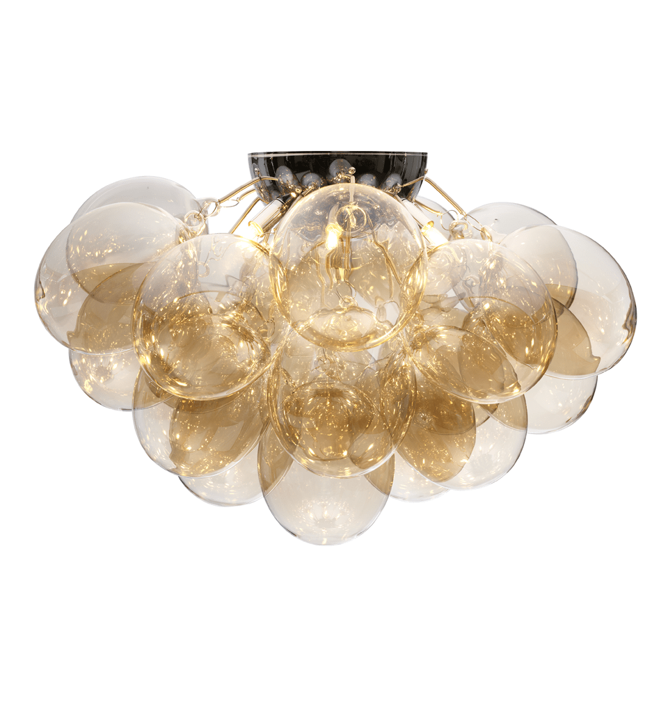 Gross Ø70 Ambre plafonnier De By Rydéns - Fabriqu&eacute;es &agrave; la main, ces sph&egrave;res d&eacute;gagent une qualit&eacute; et un savoir-faire uniques, tout en diffusant une lumi&egrave;re d&eacute;licate et agr&eacute;able qui impr&egrave;gne la pi&egrave;ce d'une atmosph&egrave;re douce et accueillante.