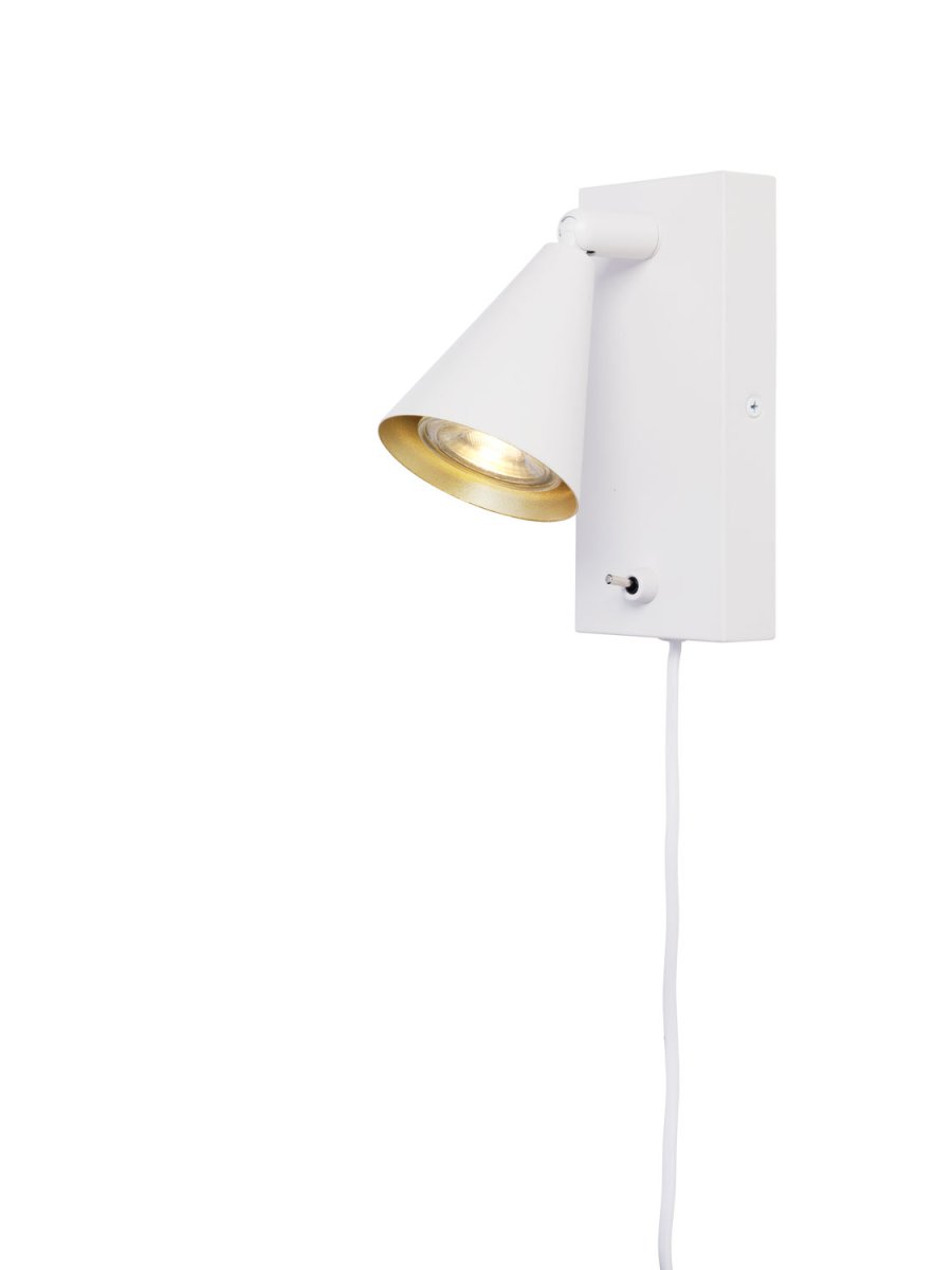 Polaris Blanc lampe de lecture De Cottex - Elle est fournie avec un câble de 1,8 m et une prise secteur.