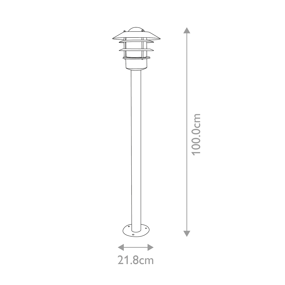 Helsingor 100cm Noir bornes De Elstead Lighting - Tillverkad av rostfritt st&aring;l i svart finish och glas, erbjuder den en slitstark och v&auml;derbest&auml;ndig konstruktion som &auml;r perfekt vid uppfarter, entr&eacute;er eller tr&auml;dg&aring;rdsg&aring;ngar.